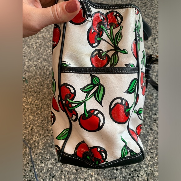 EUC Isabelle Fiore Checkered Cherry Leather Shoulder Bag - Picture 4 of 9